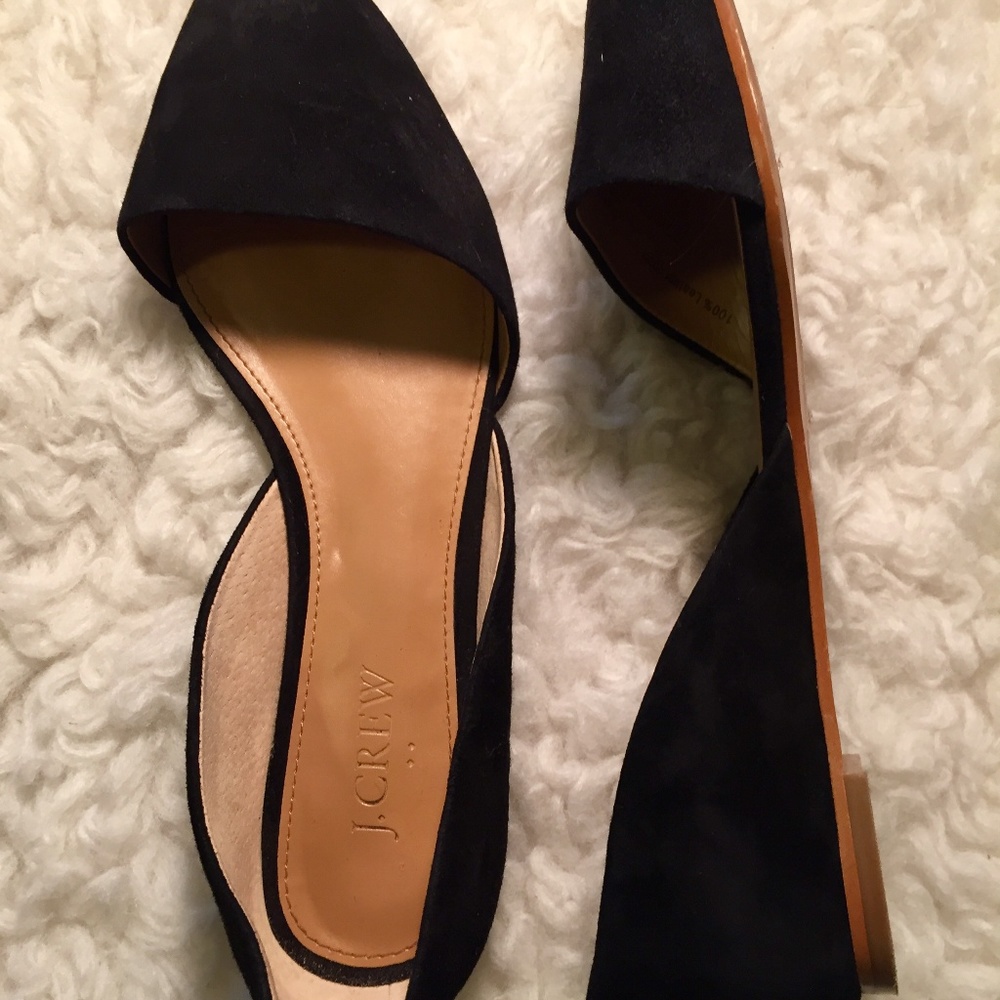 Black Jcrew Factory Zoe suede d'Orsay flats